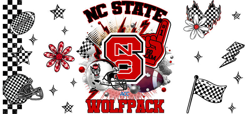 NC State Wolfpack Football Libbey Glass Sticker KA-6117