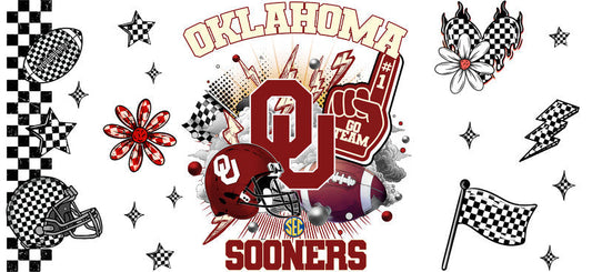 Oklahoma Sooners Football Glass Cup Decal KA-6126