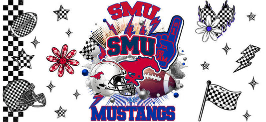 SMU Mustangs Football Tumbler Sticker KA-6138