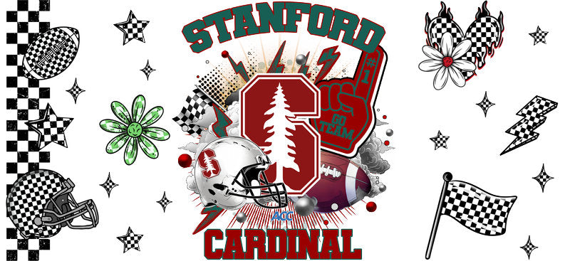 Stanford Cardinal Football Libbey Glass Sticker KA-6141