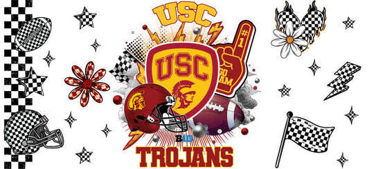 USC Trojans Football Glass Cup Decal KA-6153