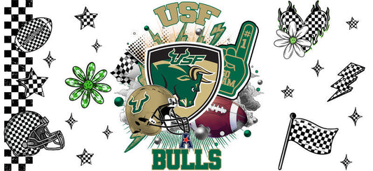 USF Bulls NCAA Football Sticker for Tumblers KA-6154
