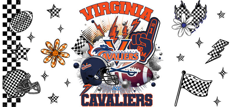 Virginia Cavaliers NCAA Football Glass Cup Decal KA-6160