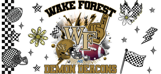 Wake Forest Demon Deacons Football Libbey Glass Sticker KA-6162