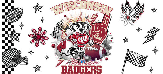 Wisconsin Badgers NCAA Football Glass Wrap KA-6166