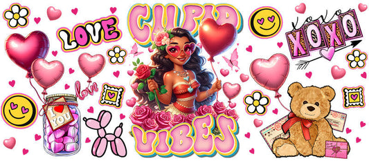 Disney Princess Moana Valentine Hearts UV DTF Cup Wrap KA-6170