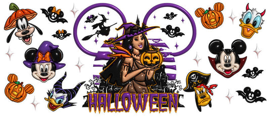 Disney Princess Purple Halloween UV DTF Tumbler Wrap KA-6180