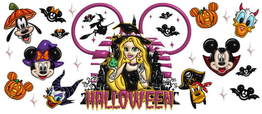 Disney Princess Spooky Halloween UV DTF Glass Wrap KA-6181