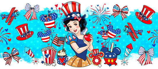 Disney Princess American Magic Independence Day UV DTF Cup Wrap KA-6202