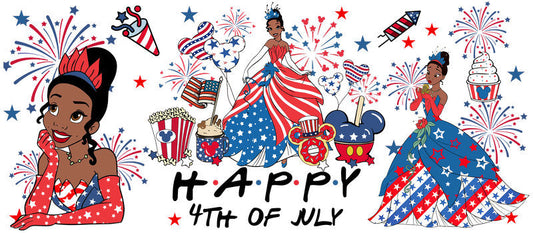 Disney Princess 4th of July Celebration UV DTF Cup Wrap KA-6205