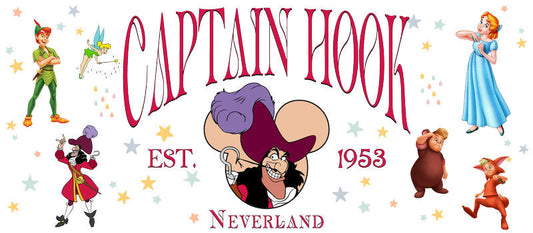 Disney Villain Captain Hook UV DTF Libbey Glass Wrap KA-6212