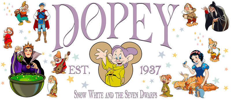 Disney Princess Snow White and Dopey UV DTF Glass Wrap KA-6214