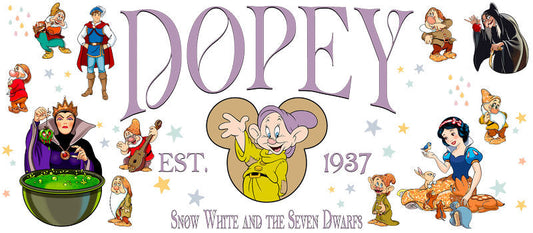 Disney Princess Snow White and Dopey UV DTF Glass Wrap KA-6214