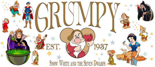 Disney Princess Snow White Grumpy UV DTF Cup Wrap KA-6221
