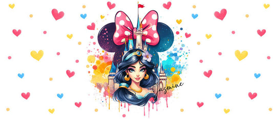 Disney Princess Minnie Pastel Bow UV DTF Libbey Glass Wrap KA-6228