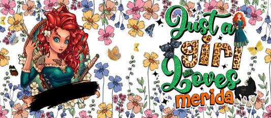 Disney Princess Merida Floral UV DTF Cup Wrap KA-6239