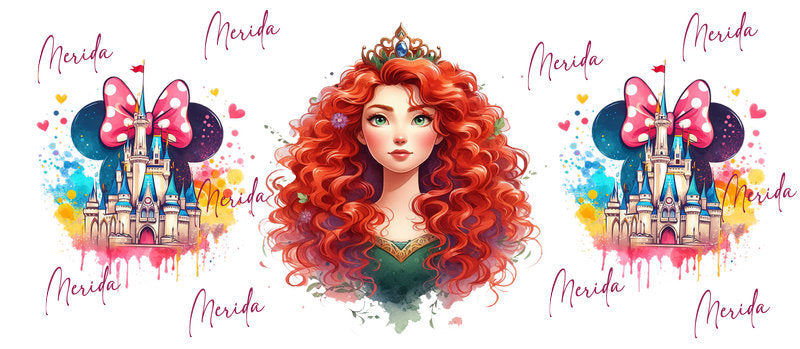 Disney Princess Merida Red Hair UV DTF Glass Can Wrap KA-6242