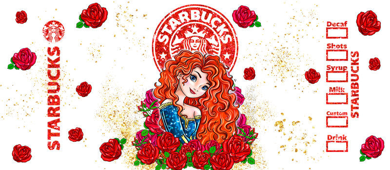 Disney Princess Merida Starbucks UV DTF Glass Wrap KA-6244