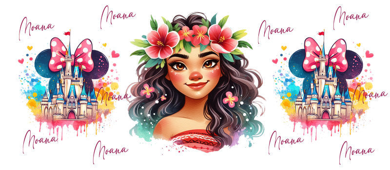Disney Princess Tropical Moana UV DTF Glass Wrap KA-6250