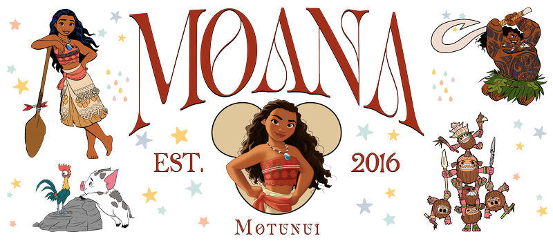 Disney Princess Ocean Moana UV DTF Cup Wrap KA-6251