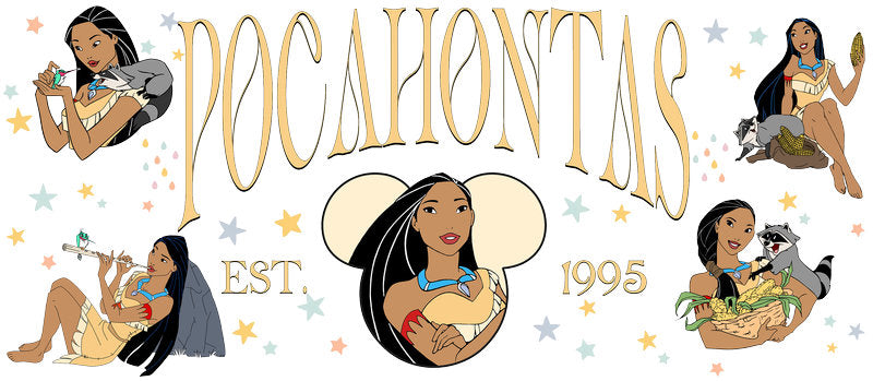 Disney Princess Pocahontas UV DTF Cup Wrap for Libbey Glass KA-6267