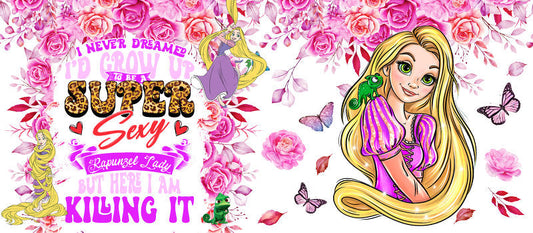 Disney Princess Rapunzel Floral UV DTF Cup Wrap KA-6273