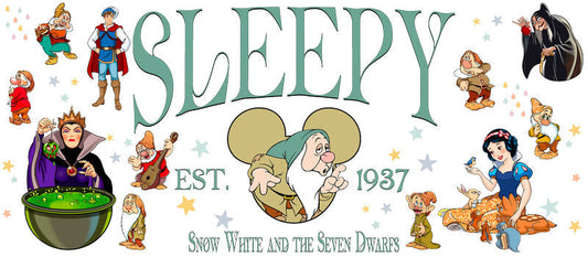 Disney Princess Snow White Sleepy UV DTF Glass Wrap KA-6284