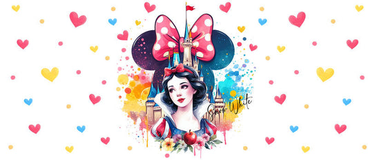Disney Princess Snow White Minnie Hearts UV DTF Glass Wrap KA-6290