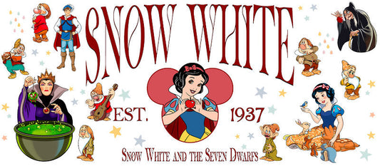 Disney Princess Snow White Libbey Glass UV DTF Cup Wrap KA-6293