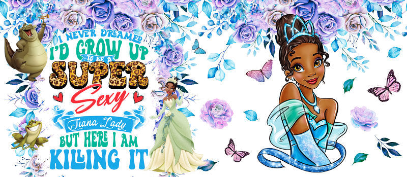 Disney Princess Tiana Frog Life UV DTF Glass Wrap KA-6300
