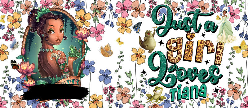 Disney Princess Tiana Floral Quote UV DTF Cup Wrap KA-6301