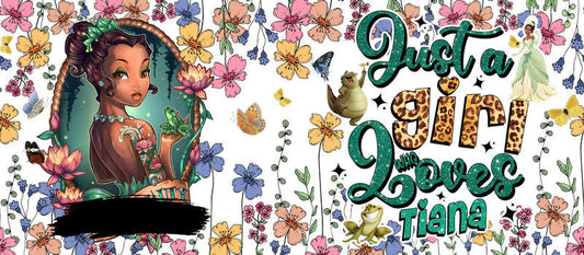 Disney Princess Tiana Floral Quote UV DTF Cup Wrap KA-6301