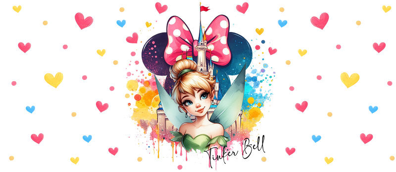 Disney Princess Minnie Pastel Bow UV DTF Glass Wrap KA-6308