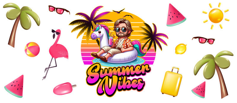 Star Wars Princess Leia Summer Vibes UV DTF Cup Wrap for 16oz Libbey Glass KA-6331