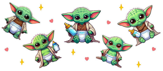Star Wars Grogu Chibi UV DTF Cup Wrap for 16oz Libbey Glass KA-6353