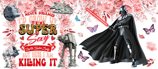 Star Wars Darth Vader Girl Boss UV DTF Cup Wrap for 16oz Libbey Glass KA-6354