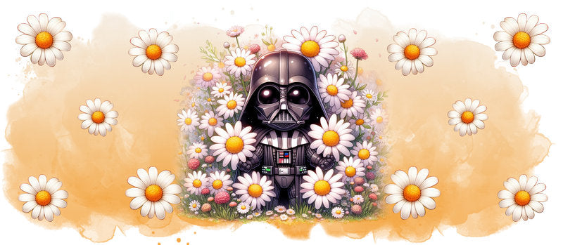 Star Wars Darth Vader Floral Aesthetic UV DTF Cup Wrap for 16oz Libbey Glass KA-6357