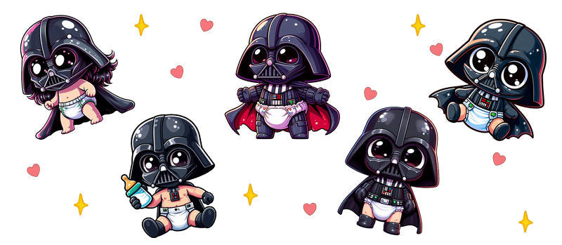 Star Wars Darth Vader Chibi UV DTF Cup Wrap for 16oz Libbey Glass KA-6358