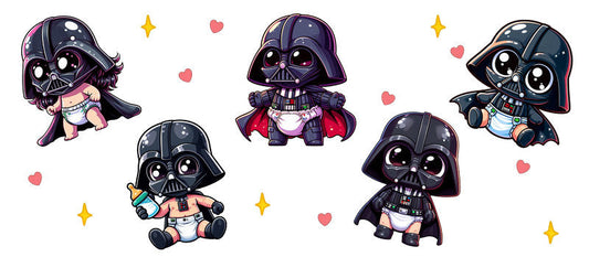 Star Wars Darth Vader Chibi UV DTF Cup Wrap for 16oz Libbey Glass KA-6358