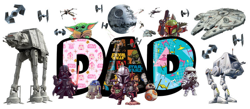 Star Wars Dad Gift UV DTF Cup Wrap for 16oz Libbey Glass KA-6361