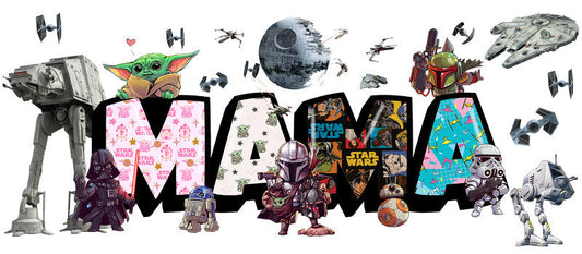 Star Wars Mama Gift UV DTF Cup Wrap for 16oz Libbey Glass KA-6362