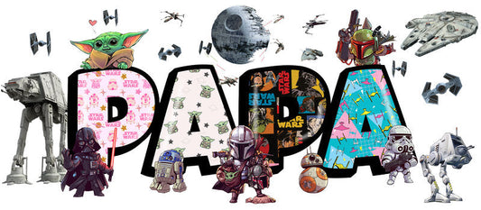 Star Wars Papa Gift UV DTF Cup Wrap for 16oz Libbey Glass KA-6364