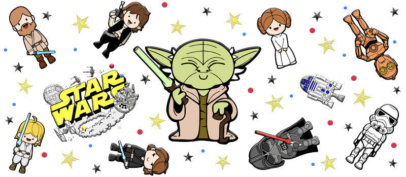 Star Wars Baby Yoda Kids UV DTF Cup Wrap for 16oz Libbey Glass KA-6369