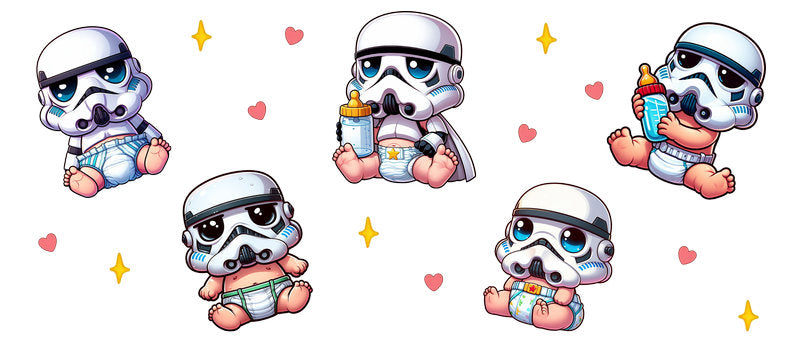 Star Wars Stormtrooper Chibi UV DTF Cup Wrap for 16oz Libbey Glass KA-6372