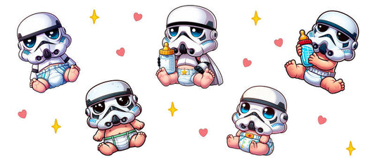 Star Wars Stormtrooper Chibi UV DTF Cup Wrap for 16oz Libbey Glass KA-6372
