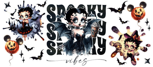 Disney Wednesday Addams Spooky Season Halloween UV DTF Cup Wrap for 16oz Libbey Glass KA-6383