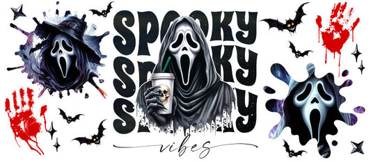Disney Ghostface Scream Halloween UV DTF Cup Wrap for 16oz Libbey Glass KA-6398