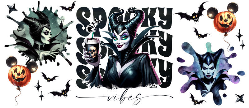Disney Venom Spooky Season Halloween UV DTF Cup Wrap for 16oz Libbey Glass KA-6405