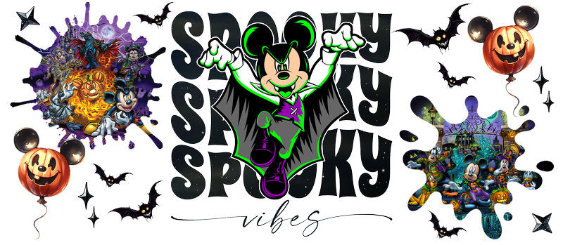 Disney Oogie Boogie Spooky Season Halloween UV DTF Cup Wrap for 16oz Libbey Glass KA-6409