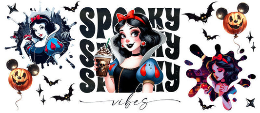 Disney Snow White Villains Halloween UV DTF Cup Wrap for 16oz Libbey Glass KA-6425